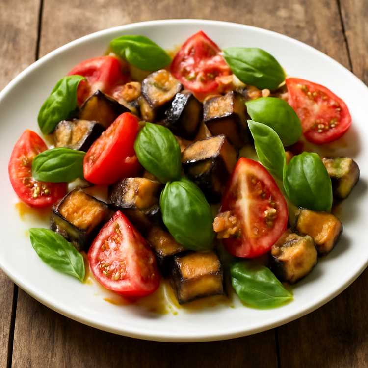 Вкусный салат из хрустящего баклажана с помидорами — Рецепт и советы
